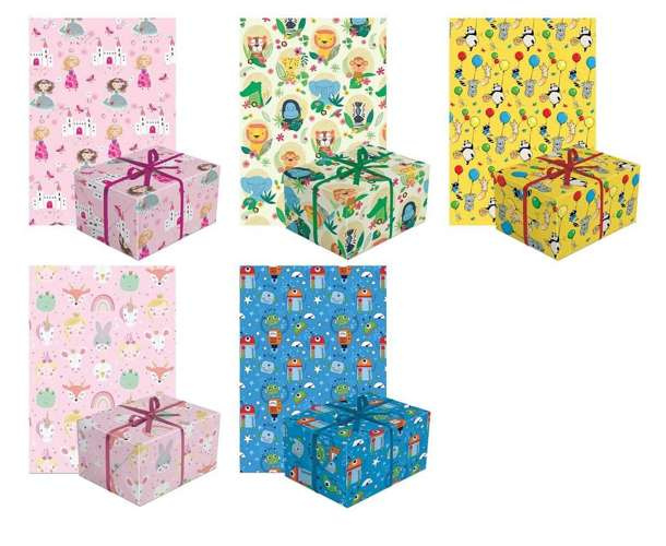 Papier do prezentów niebieskie robociki 70x200cm