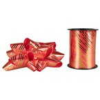 Zestaw do dekoracji prezentów czerwony w paski