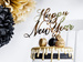 Topper na tort Happy New Year złoty 24cm