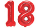 Balony foliowe czerwone liczba 18 osiemnastka 100cm