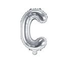 Balon foliowy srebrny litera C 35cm