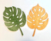 Dekoracja drewniana liść monstery żółty 1szt