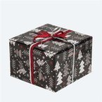 Papier czarny w choinki Święta 200x70cm