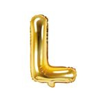 Balon foliowy złoty litera L 35cm