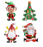 Zestaw balonów foliowych Świątecznych Kształty 4szt