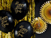 Balony lateksowe Happy New Year czarne złoty napis 30cm 1szt