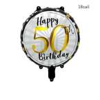 Balon foliowy 50 urodziny czarno złoty 45cm