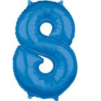 Balon foliowy niebieska cyfra 8 66cm hel