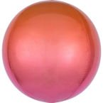 Balon kula czerwony pomarańczowy Ombre 38x40cm