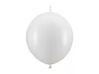 Balony lateksowe białe z łącznikiem 28cm 20szt