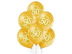 Balony lateksowe złote 50 rocznica 30cm 6szt