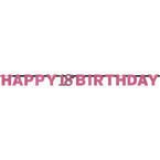 Baner Happy Birthday 18urodziny różowy 2,13m