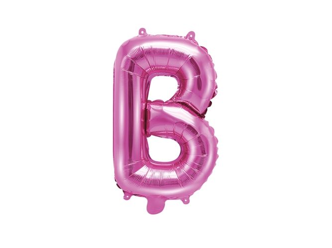 Balon foliowy jasnoróżowy litera B 35cm