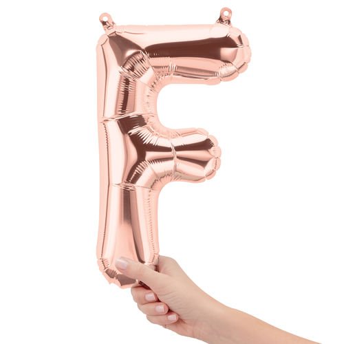 Balon foliowy różowe złoto litera F 35cm