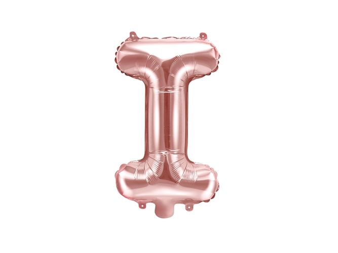 Balon foliowy różowe złoto litera I 35cm