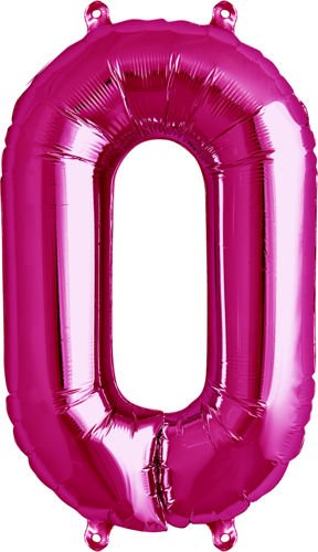 Balon foliowy różowy cyfra 0 86cm