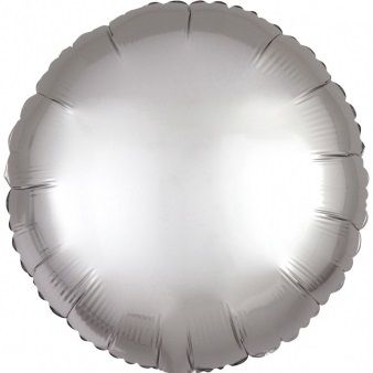 Balon foliowy satynowy okrągły srebrny 43cm