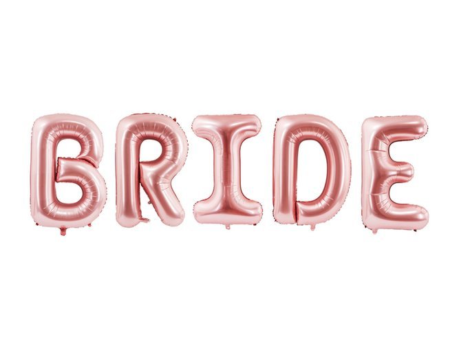 Balony duży napis Bride różowe złoto 280x86cm