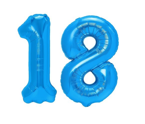 Balony foliowe niebieskie liczba 18 100cm