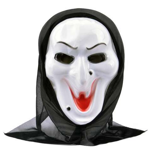 Maska plastikowa z kapturem Wiedźma Halloween