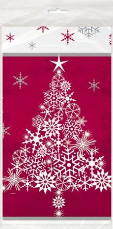 Obrus foliowy świąteczny czerwony 137x213 cm 